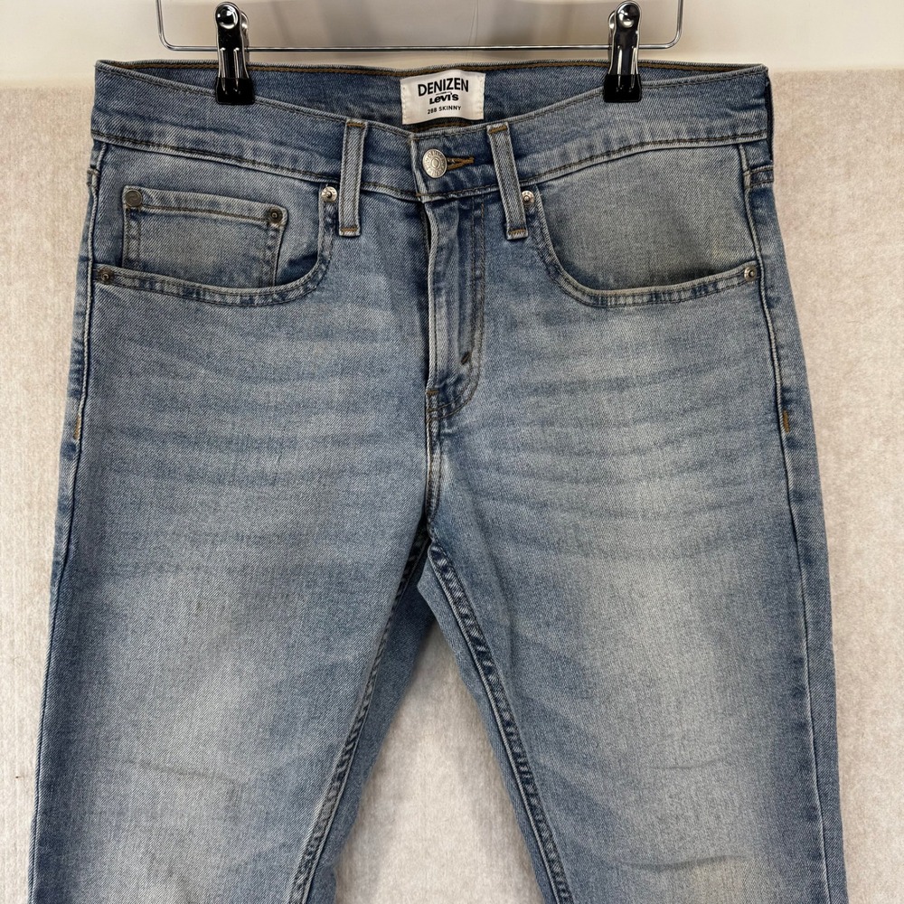Levis Denizen 288 Skinny Jeans Mens 31x30 Light Wash Blue Denim Stretch